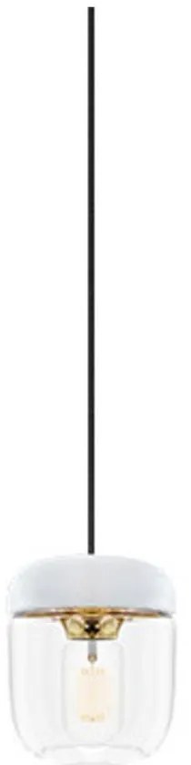 Бял абажур с цокъл Acorn в златист цвят, ⌀ 14 cm - UMAGE