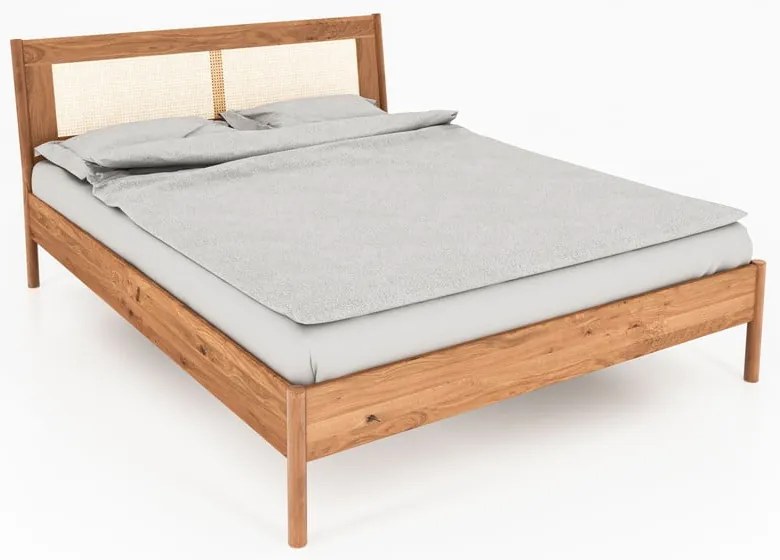 Дъбово двойно легло с ратанова табла 180x200 cm Pola - The Beds