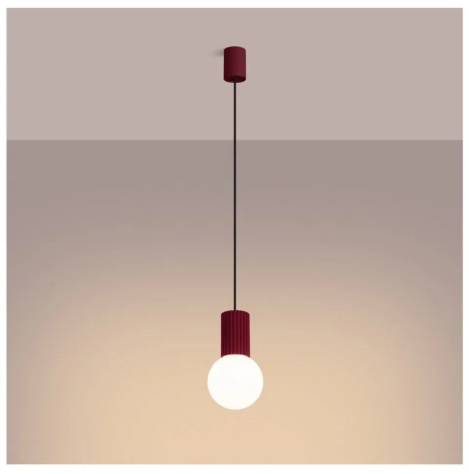 Висящо осветително тяло със стъклен абажур в цвят бордо ø 12 cm Orbital – Sollux