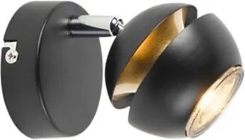 Модерен прожектор 1-светлина черен със златен интериор - Buell Deluxe