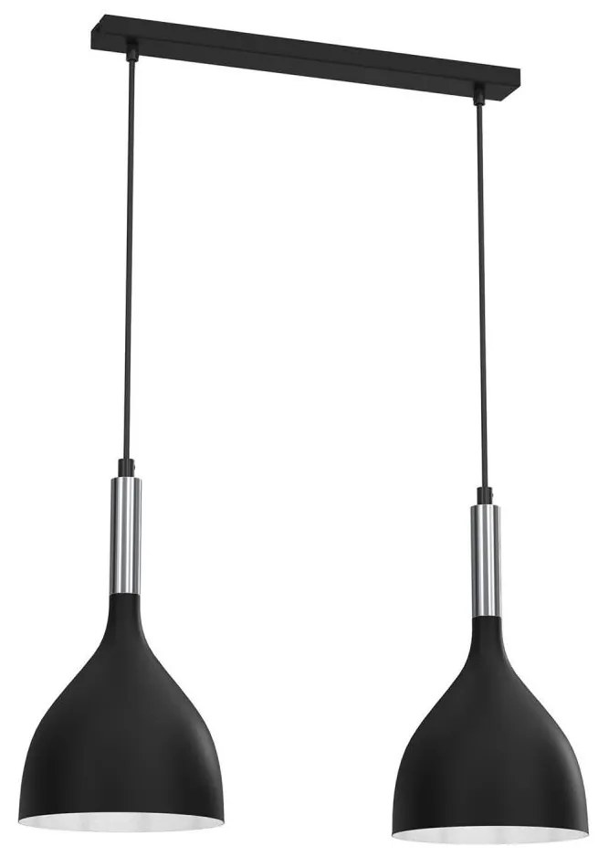 Пендел NOAK 2xE27/15W/230V черен/хром