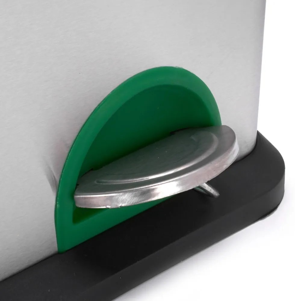 Стоманено кошче за боклук за рециклиране с педал в матово сребрист цвят 2x8 l Tri Selectif – MSV