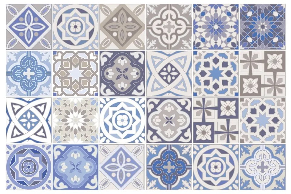 Комплект от 24 декоративни стикера за стена , 20 x 20 cm Honduras - Ambiance