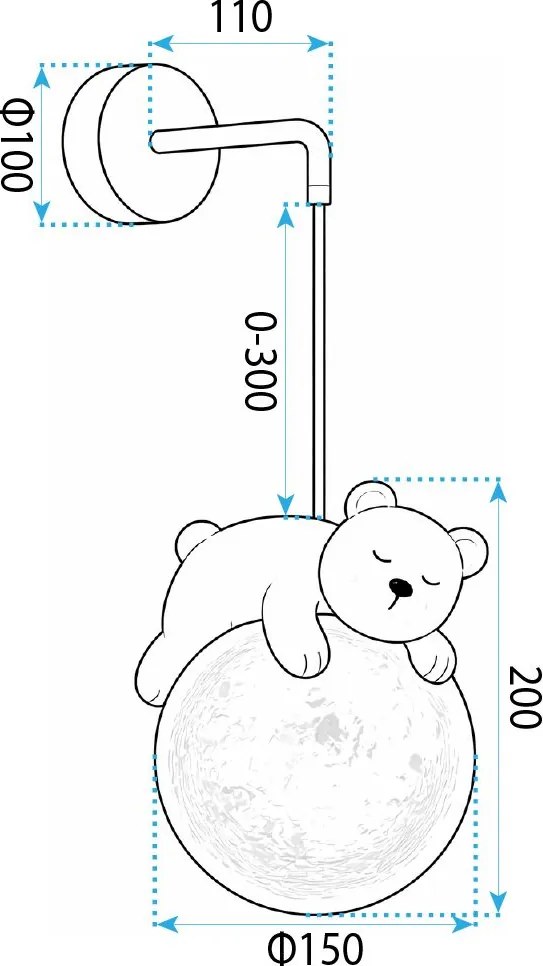 СТЕННА ЛАМПА АПЛИК WHITE BEAR G161-1W