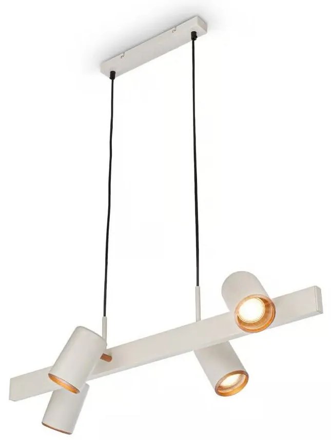 Briloner 4058044 - Полилей на кабел ERA 4xGU10/10W/230V кремав