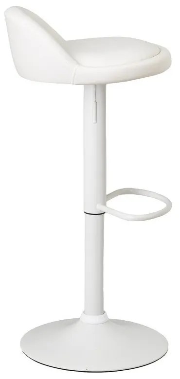 Бели бар столове в комплект от 2 бр. с регулируема височина от имитация на кожа (височина на седалката 72 cm) – Casa Selección