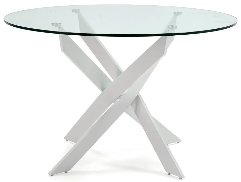 Кръгла маса за хранене със стъклен плот 120x120 cm Ruth - Marckeric