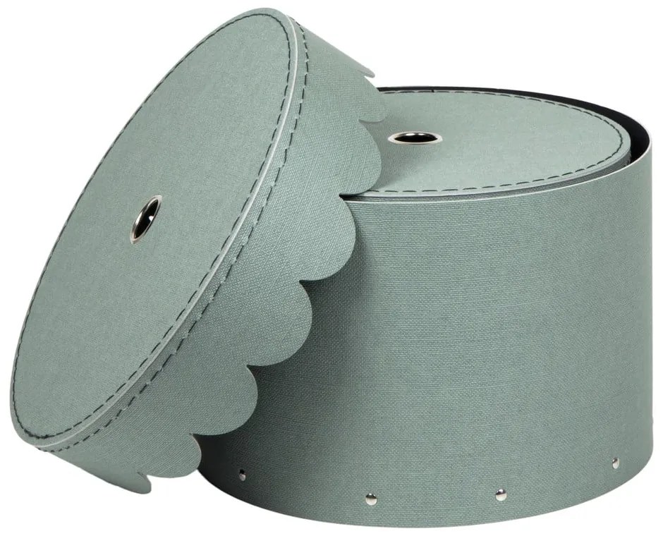 Картонени кутии за съхранение с капаци в комплект 2 бр. в цвят мента ø 26x17,5 cm Wilma – Bigso Box of Sweden