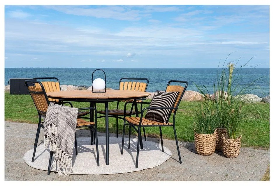 Градински столове в комплект 2 бр. от масивно дърво/метални в естествен цвят Cleveland – House Nordic