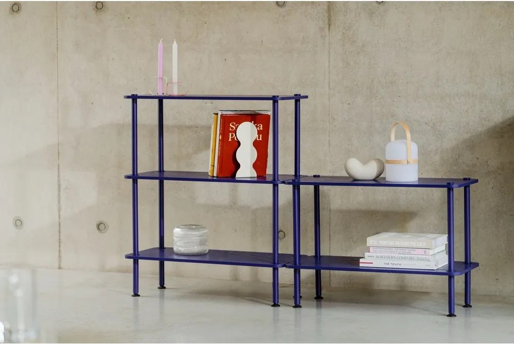 Син стелаж от декор от дъб 80x90,5x35 cm Teidi – noo.ma