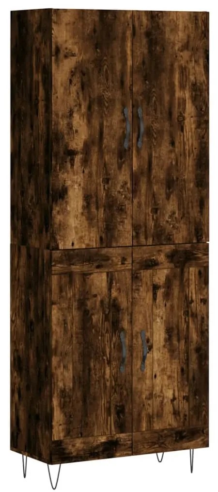 3198078 vidaXL Висок шкаф, опушен дъб, 69,5x34x180 см, инженерно дърво