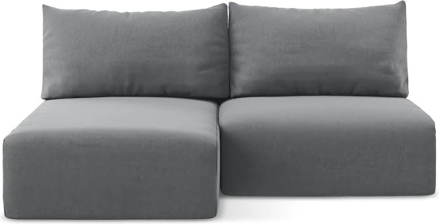 Сив кадифен сгъваем/с място за съхранение ъглов диван (ляв ъгъл) Kalena – Makamii