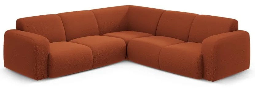 Кафяв ъглов диван от букле (променлив/L форма) Molino – Micadoni Home