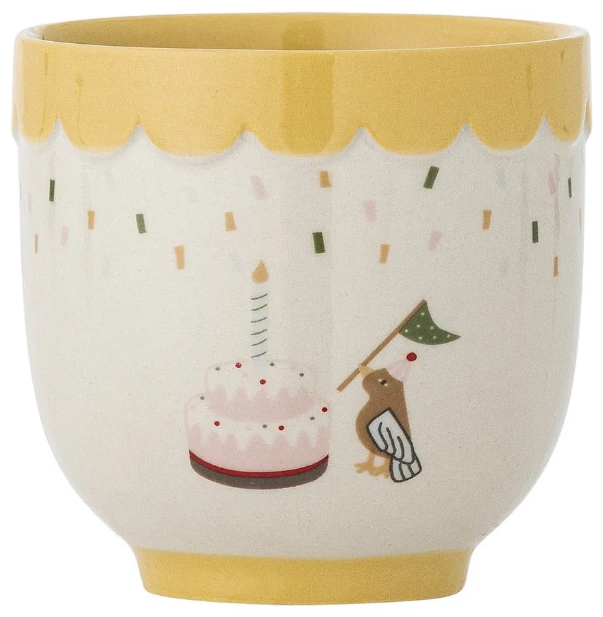 Жълта/кремава глинена детска чаша 150 ml Celebrate – Bloomingville Mini