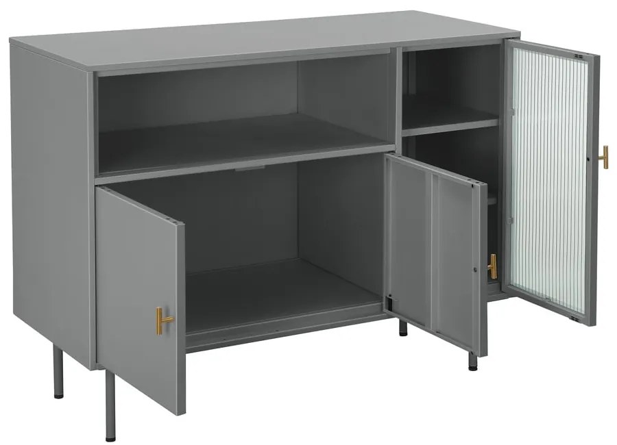 Сива метална витрина 104x80 cm Rosalie – Støraa