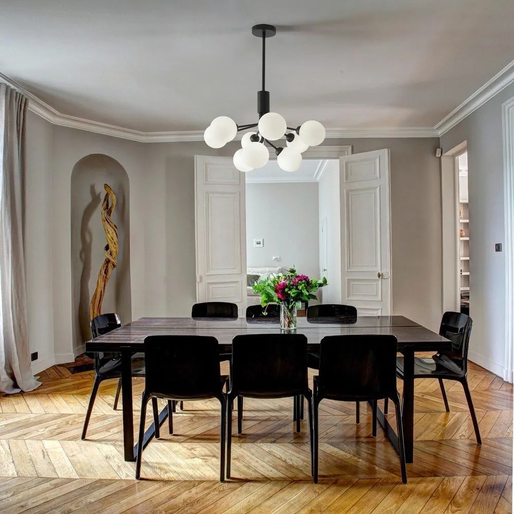 Черно-бяло висящо осветително тяло, височина 102 cm Musa - SULION