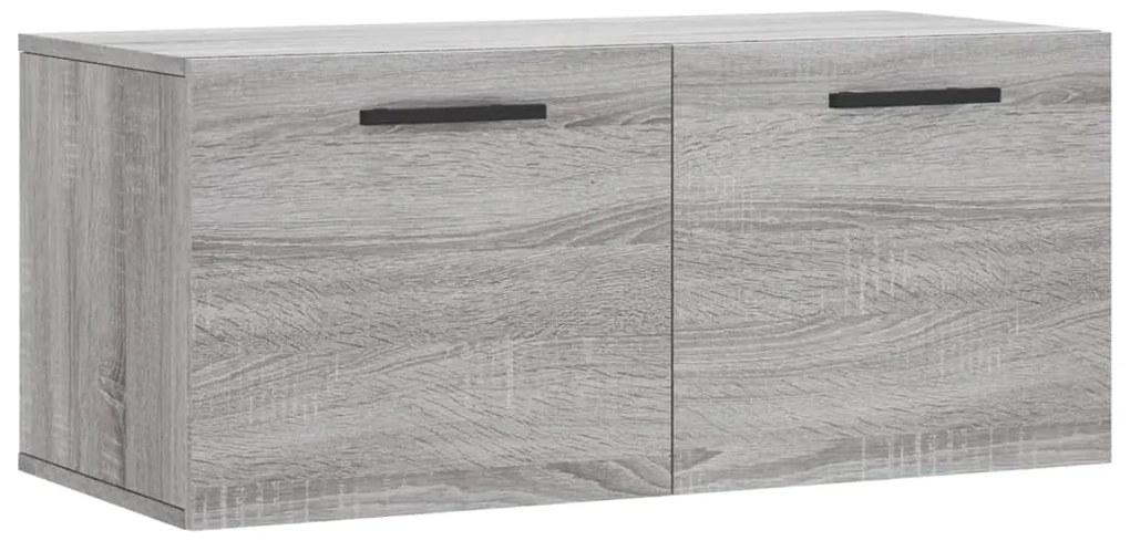 830106 vidaXL Стенен шкаф, сив сонома, 80x36,5x35 см, инженерно дърво