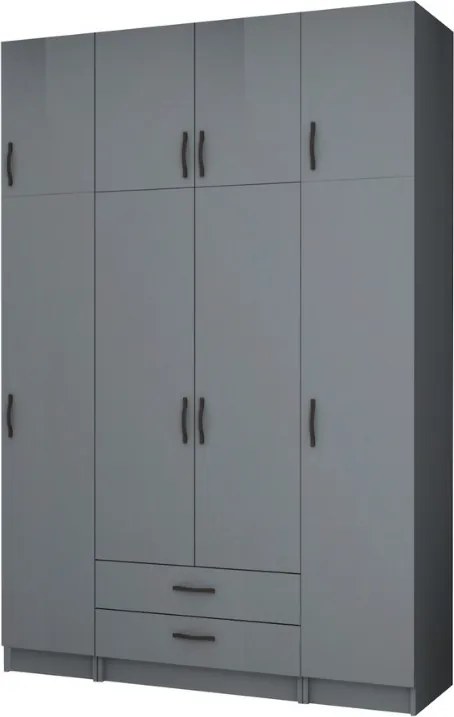 Ricardo четиридверен меламинов гардероб с шкаф в антрацитен цвят 160x51,8x240см.