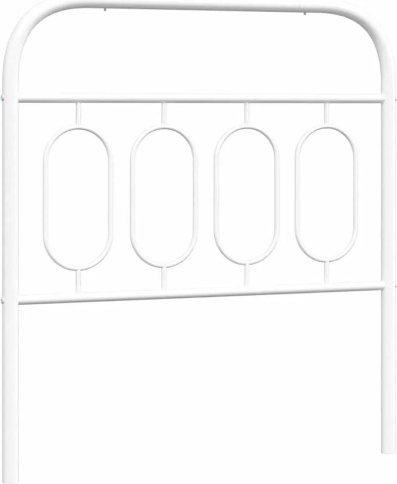 377193 vidaXL Метална резервна табла за легло, бяла, 80 см