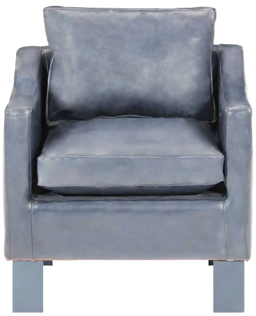 286957 vidaXL Фотьойл, сив, естествена кожа