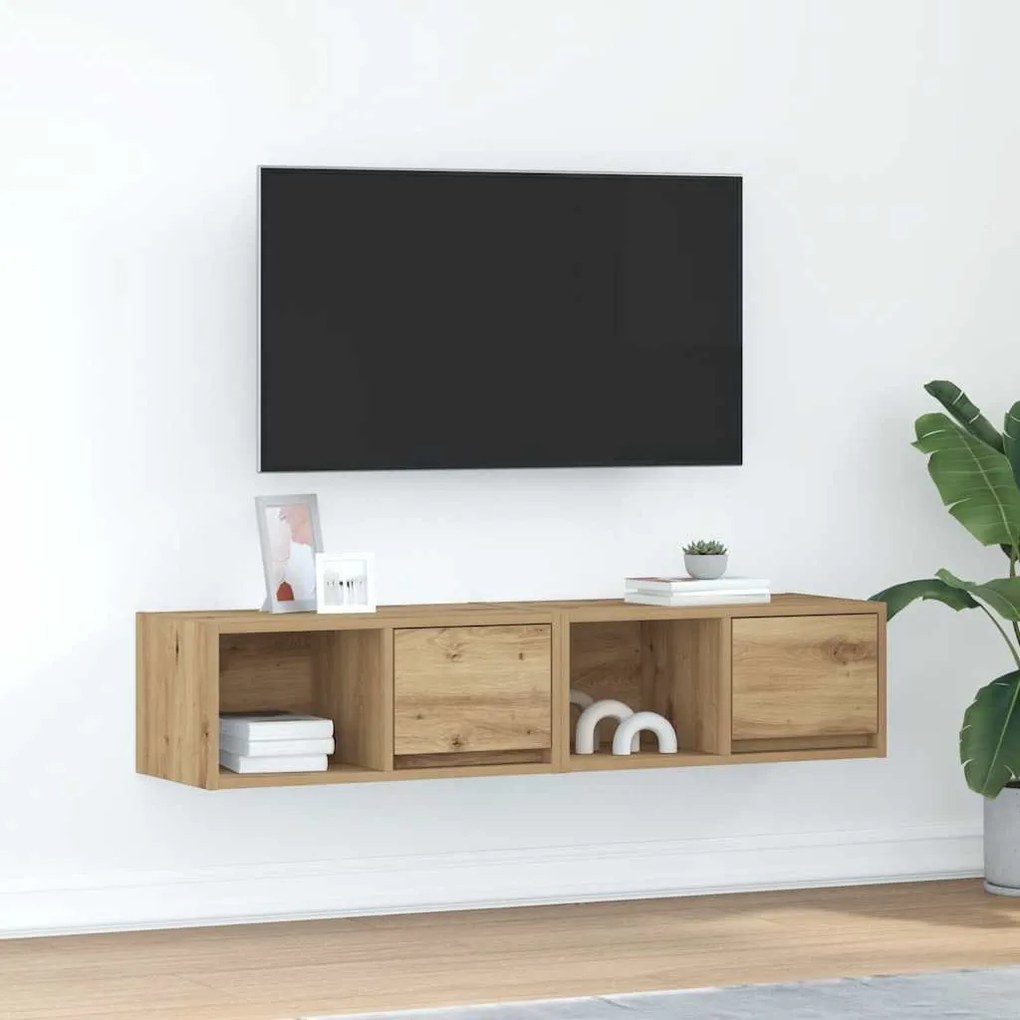 861453 vidaXL ТВ шкафове 2 бр дъб артизан 60x31x25,5 см инженерно дърво