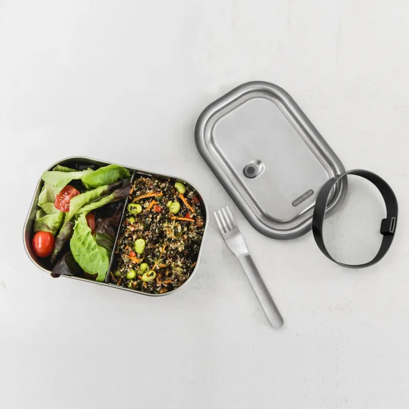 Кутия за храна Black+Blum BAM-SS-L018, 1 l, Правоъгълна, Подходяща за фурна, Без BPA, Неръждаема стомана, Сив