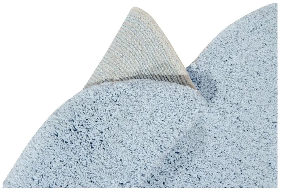 Светлосин ръчно изработен памучен детски килим подходящ за пране 110x170 cm Puffy Dream – Lorena Canals