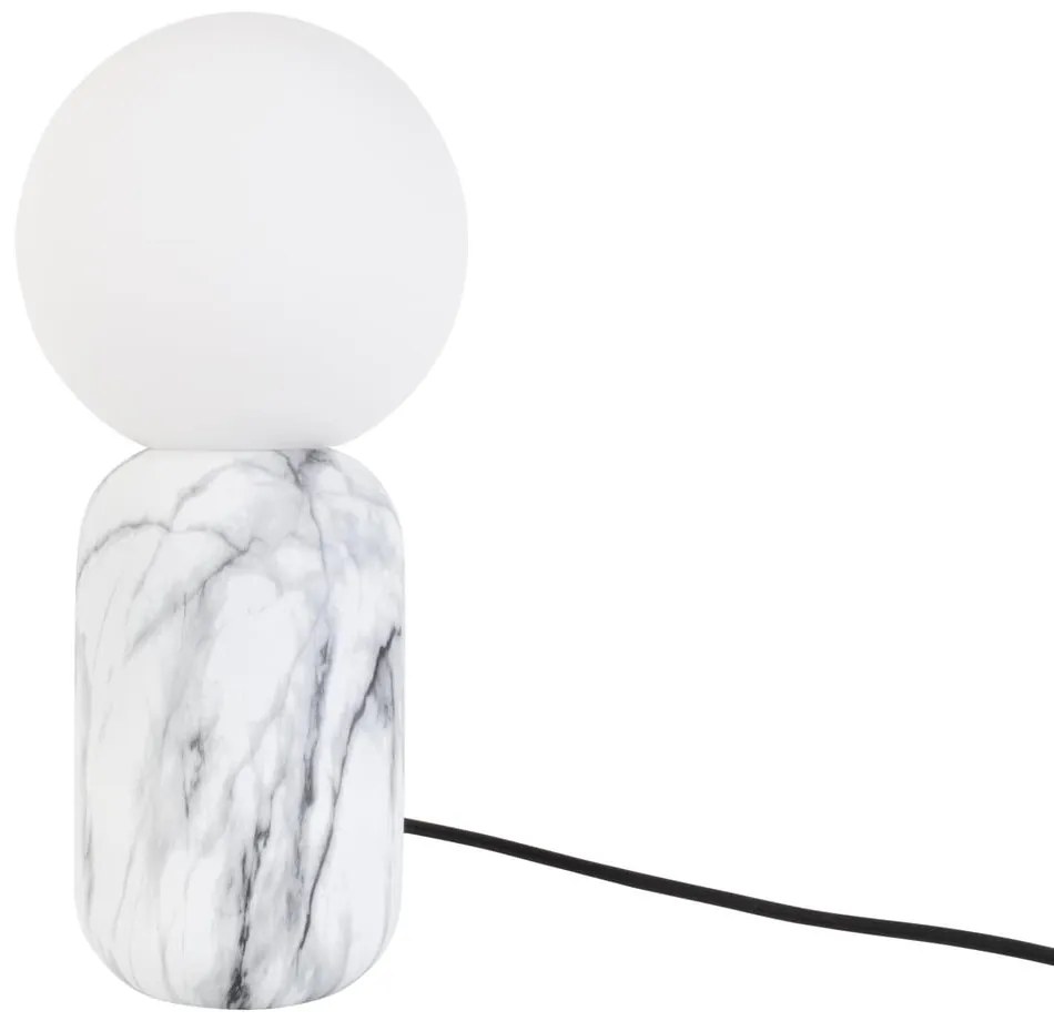 Бяла настолна лампа с мраморна декорация, височина 32 cm Leitmotiv Gala