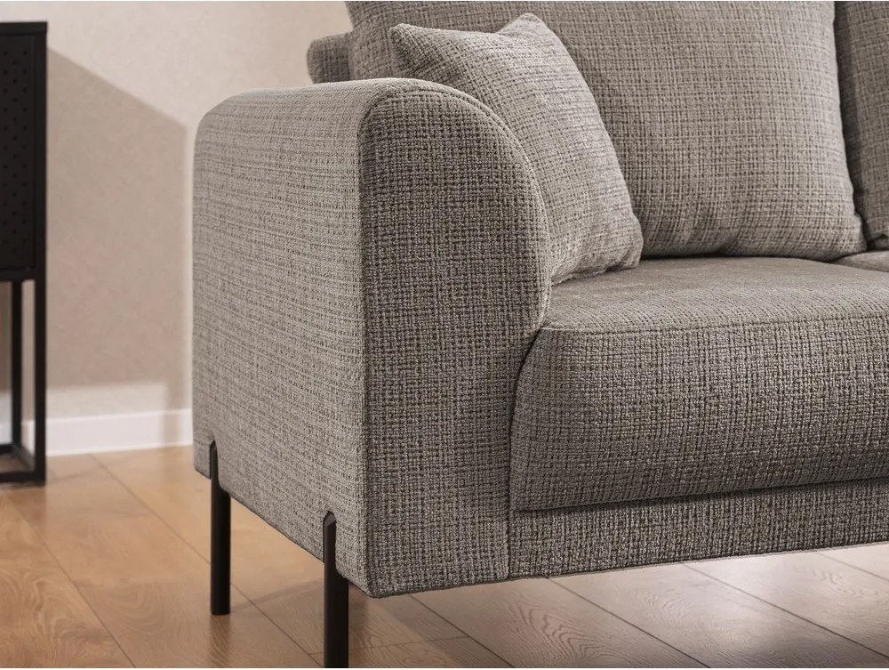 Кафяво-сив шенилов ъглов диван (десен ъгъл/L форма) Mauris – Ropez