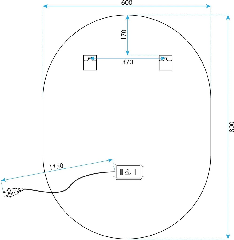 Огледало LED EGG 60x80 cm