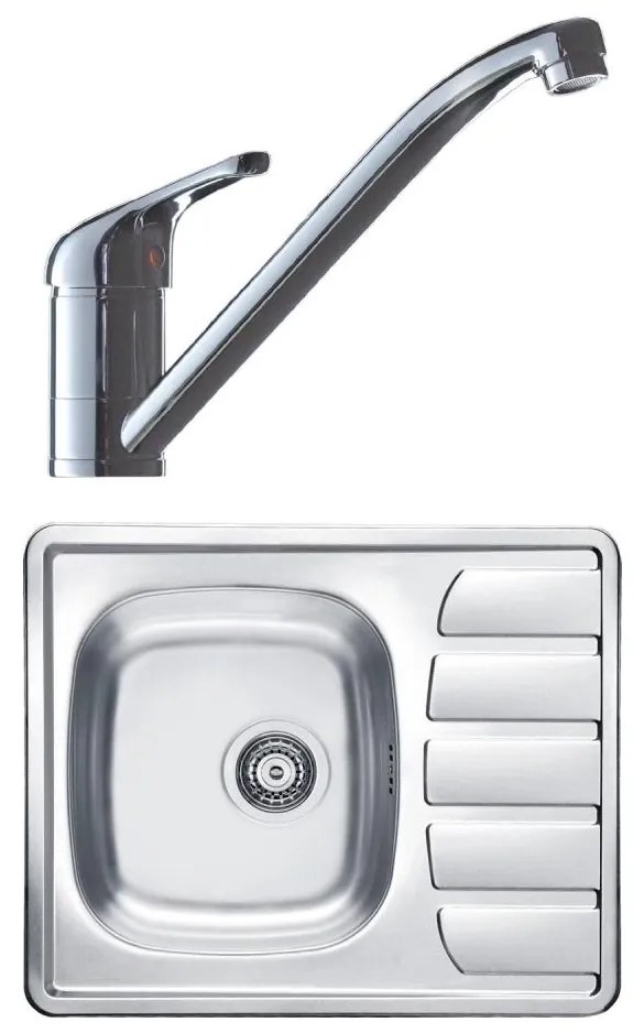 ALVEUS SETA265 - Кухненска мивка ZOOM+смесител за мивка RIVIERA 14,8 см сатен/хром