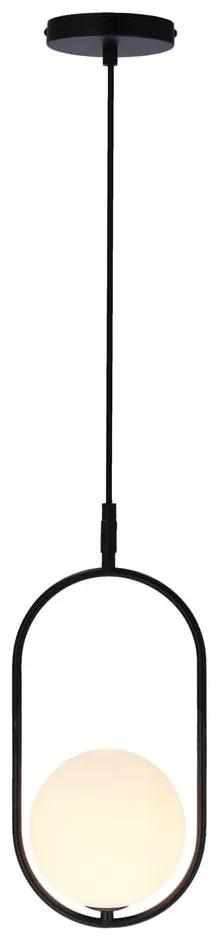 Черна висяща лампа със стъклен абажур 18,5x15 cm Cordel - Candellux Lighting