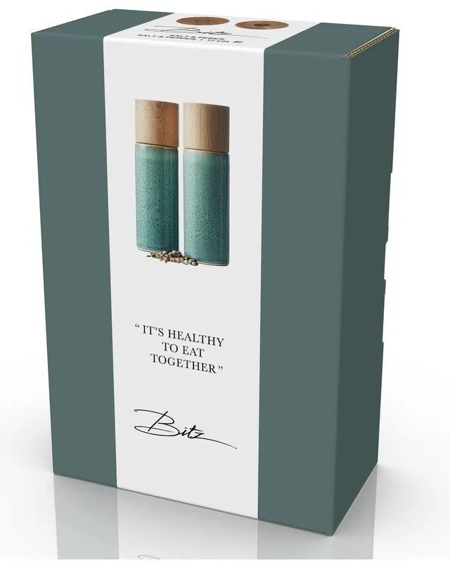 Зелен керамичен комплект от мелнички за сол и пипер 2 бр. Gastro Green – Bitz