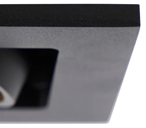 Вграден прожектор черен правоъгълен 2 лампи - Qure