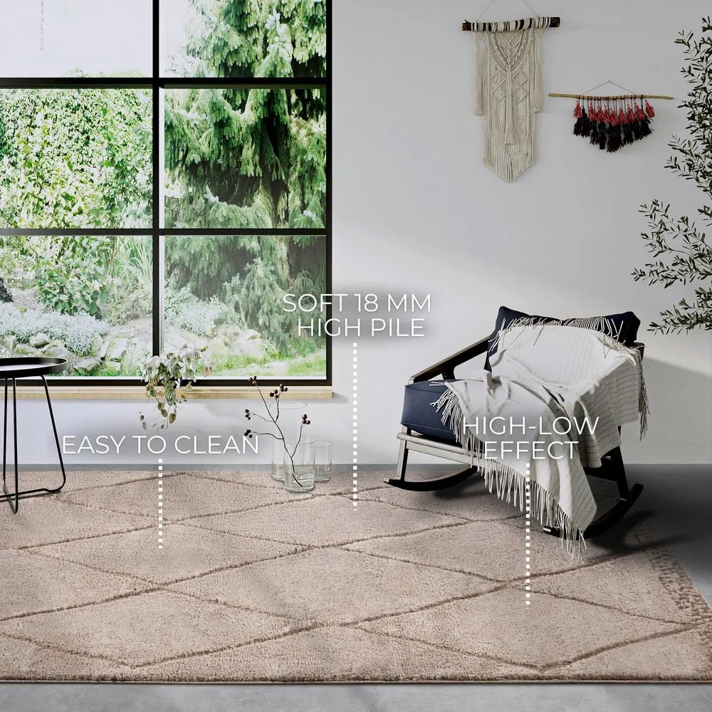 Бежов килим 80x120 cm Perrotin Beige – Elle Decoration