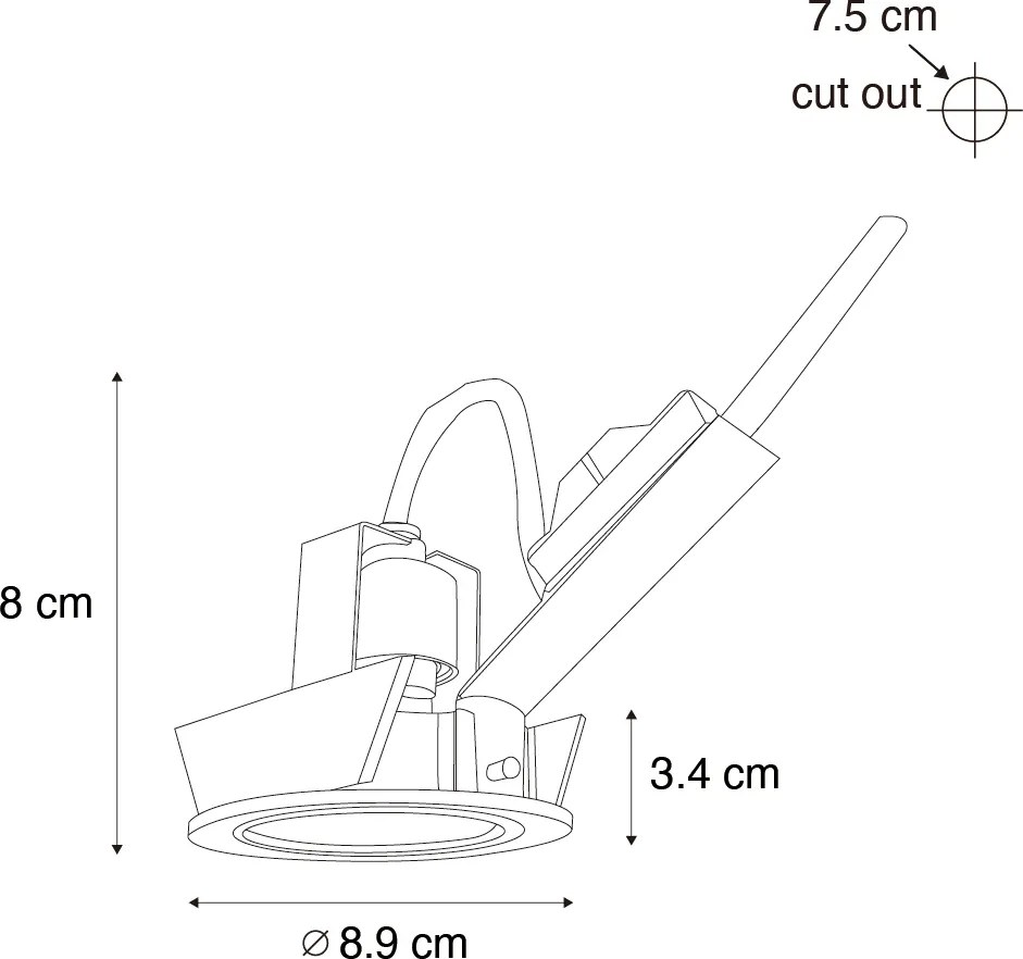Модерен вграден прожектор тъмно бронз с наклон - Cisco