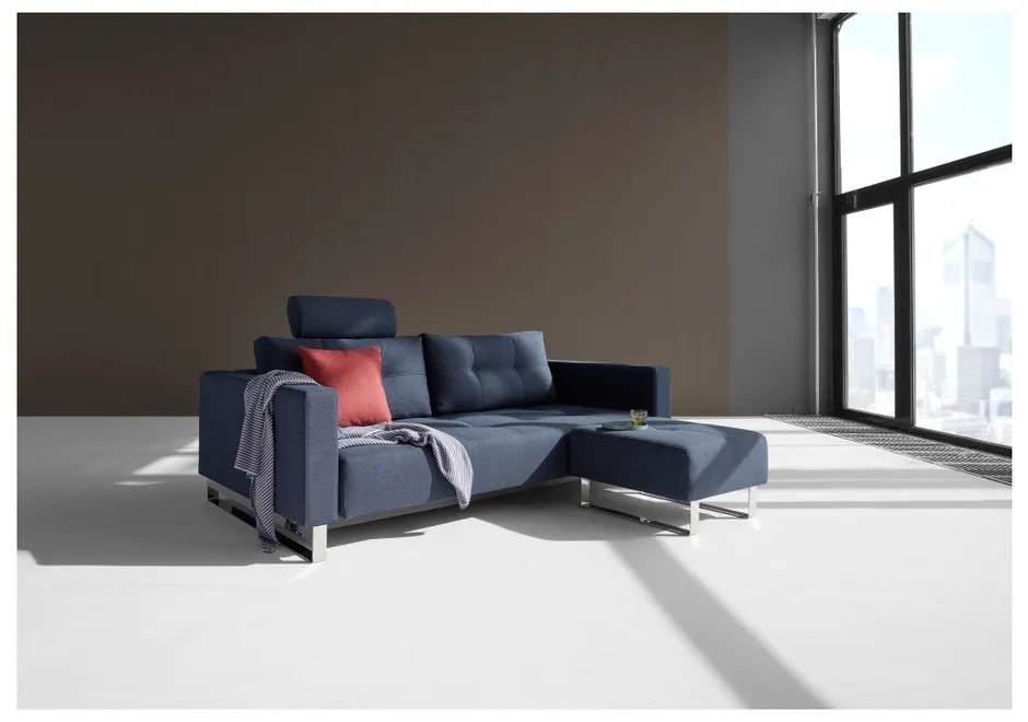 Тъмносин разтегателен диван Mixed Dance Blue, 115 x 230 cm Cassius - Innovation