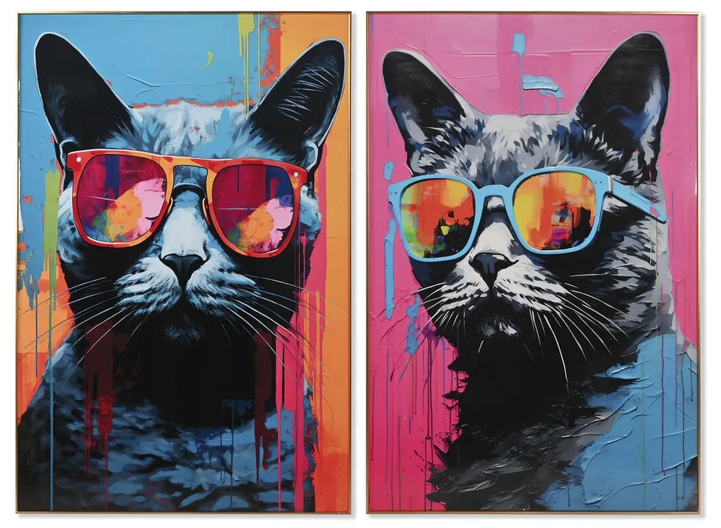 Картина Home ESPRIT Модерен Котка 80 x 3 x 120 cm (2 броя)