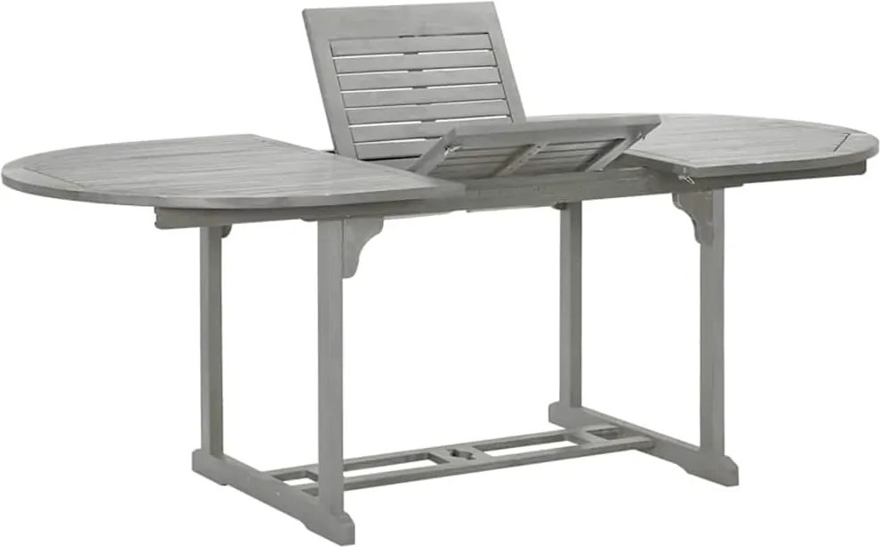 47277 vidaXL Градинска маса, сива, 200x100x75 см, акация масив