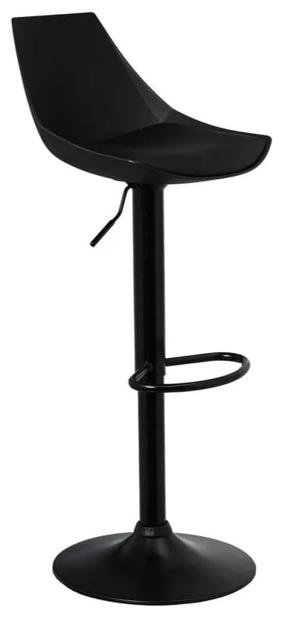Черни бар столове в комплект от 2 бр. с регулируема височина от имитация на кожа (височина на седалката 56,5 cm) – Casa Selección