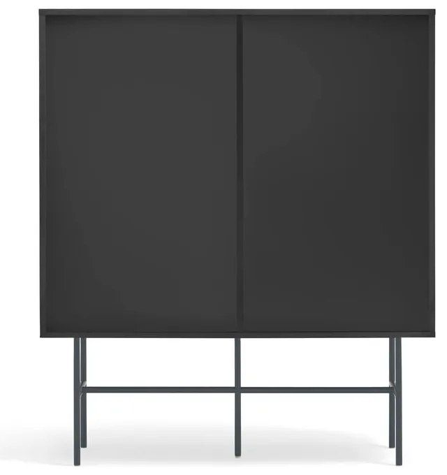 Висок скрин с плъзгащи се врати в черно и антрацит 120x140 cm Nube - Teulat