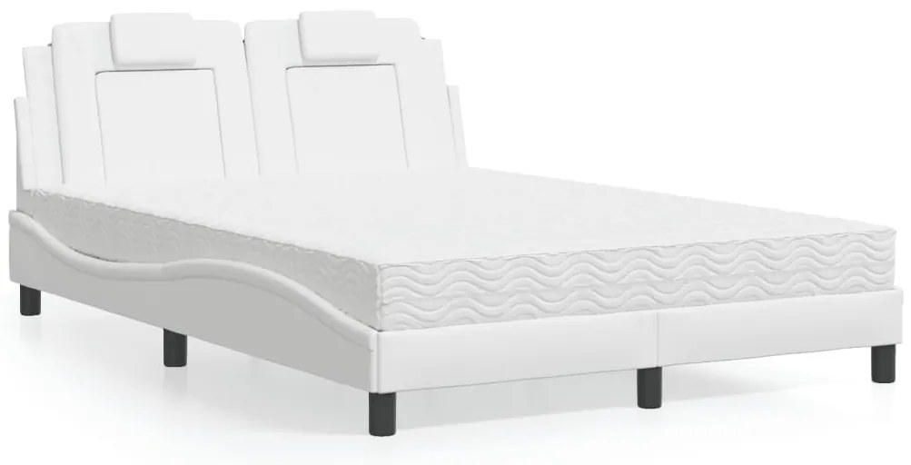3208783 vidaXL Легло Viana без матрак, бяло, 120x200 см, изкуствена кожа