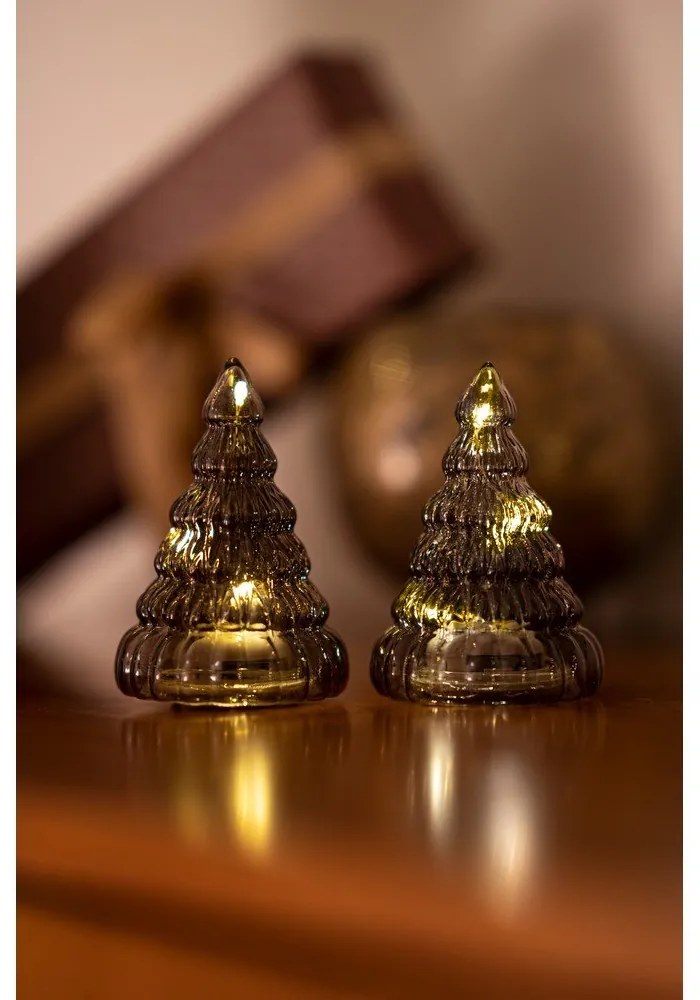 Тъмнокафяви светлинни декорации в комплект 2 бр. на батерии ø 6,5 cm Lucy Tree – Sirius