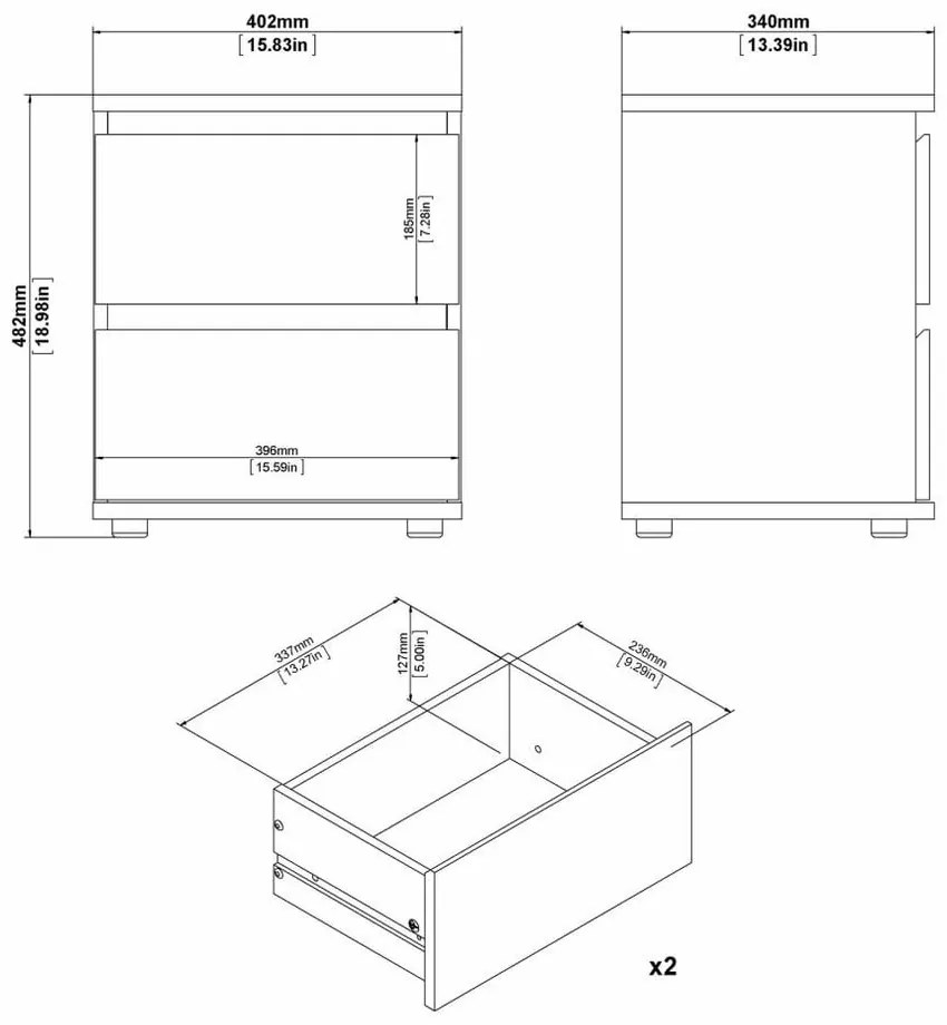 Нощно шкафче в дъбов декор Nova - Tvilum