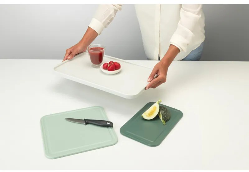 Комплект 3 бр дъски за рязане Brabantia Tasty+ 1003309, Неплъзгащи се, Лесни за почистване, Зелен/Бял