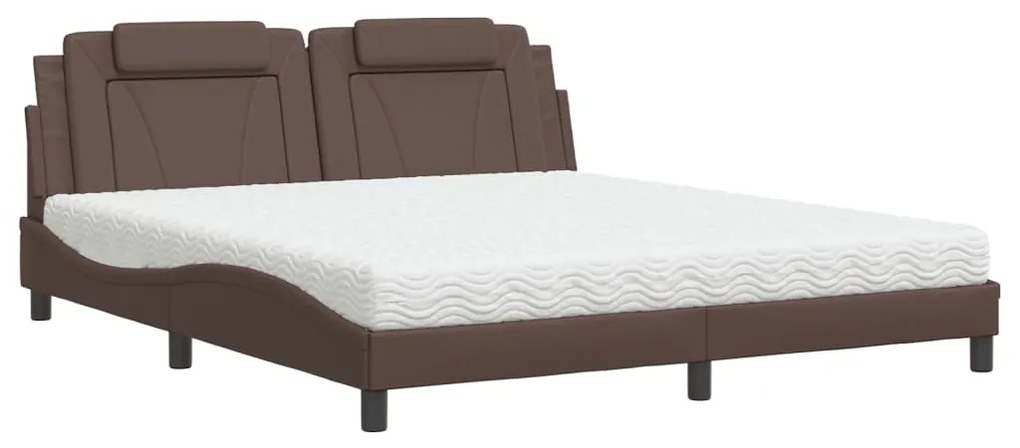 3208812 vidaXL Легло Viana без матрак, кафяво, 180x200 см, изкуствена кожа