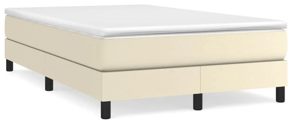 3120690 vidaXL Рамка за легло с пружини кремава,120x200 см, изкуствена кожа