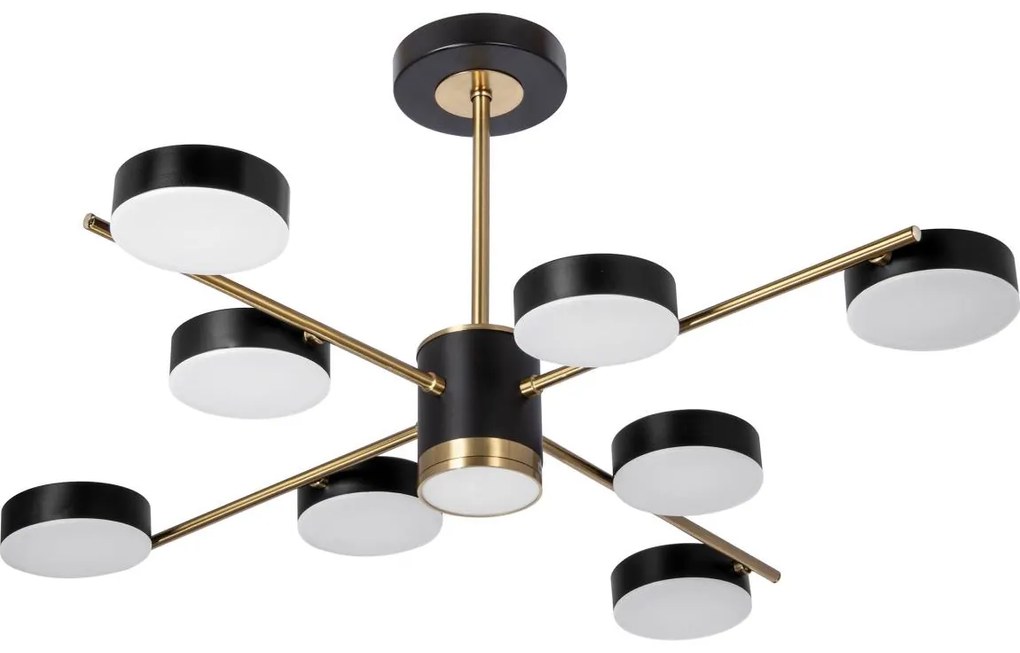LED Полилей 8xLED/7W/230V + LED/6W 3000-6000K Ø 77 см златист/черен
