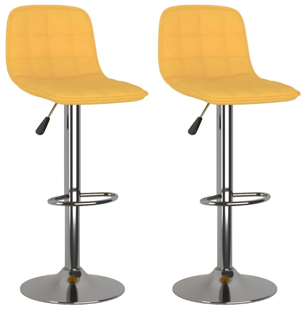 333952 vidaXL Бар табуретки, 2 бр, жълти, текстил