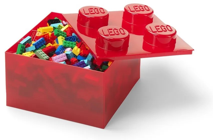 Червена пластмасова детска кутия за съхранение 25x25x18 cm – LEGO®